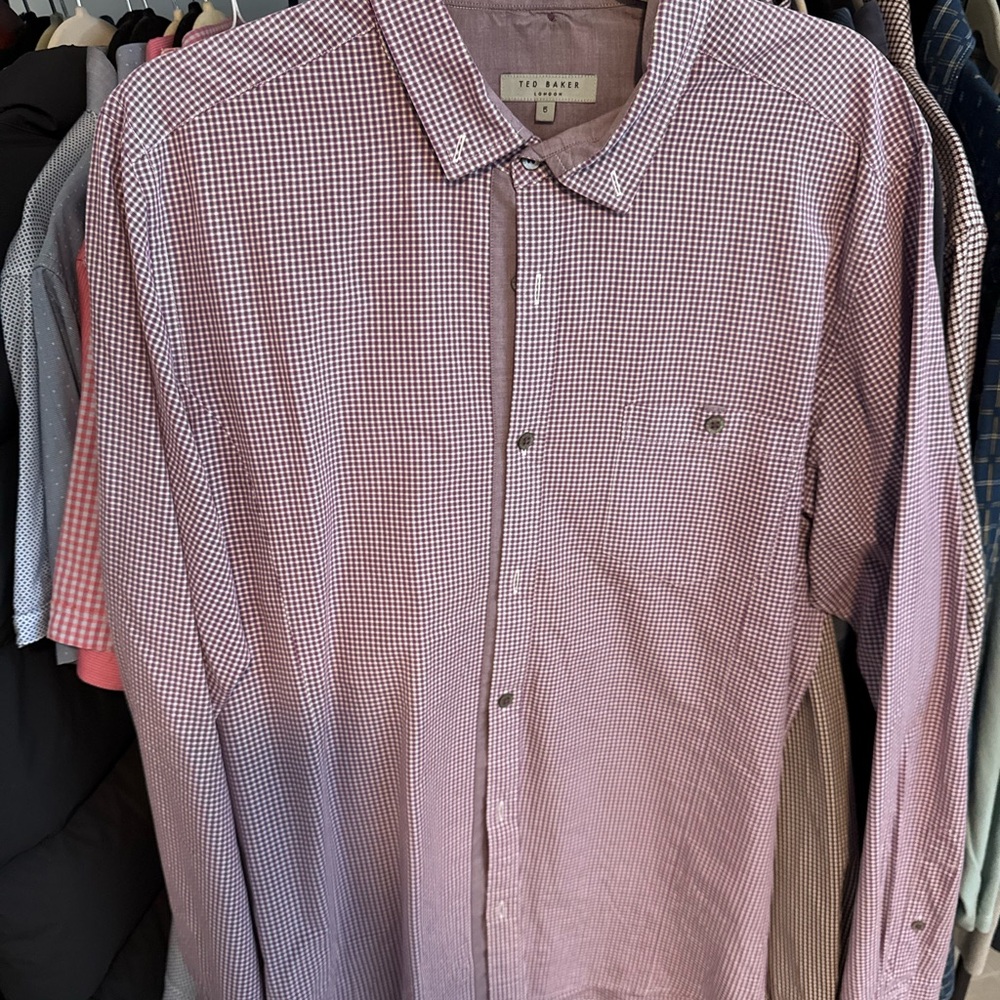 Ted Baker Red and White Checkered Shirt